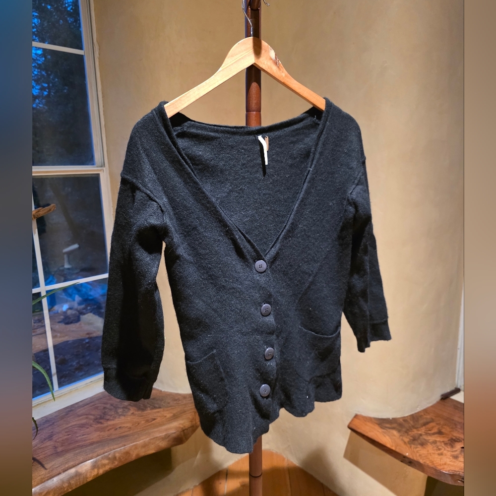 Free People Black Cardigan Sweater